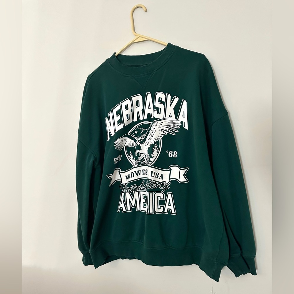 Oversized Nebraska crewneck